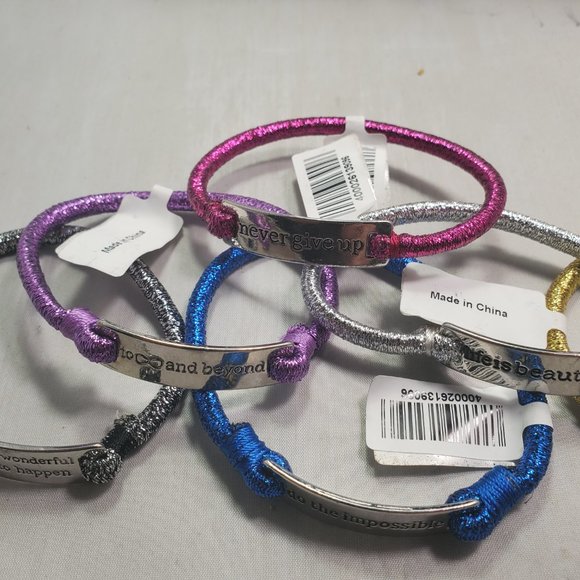 Charming Charlie 6 pc Inspirational charm stretch bracelet - Picture 11 of 12